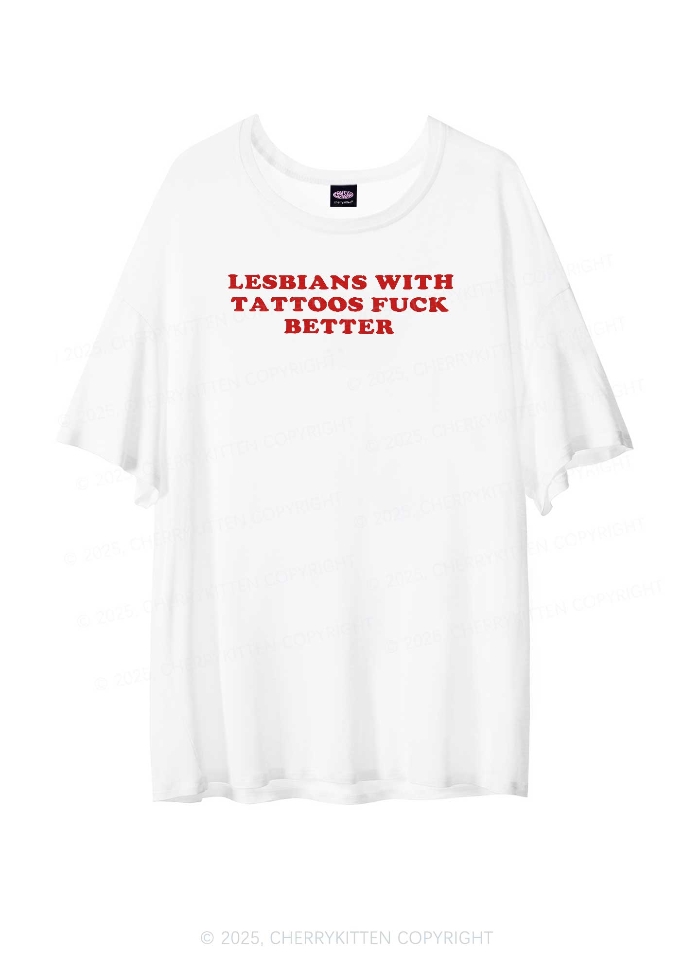 Lesbians With Tattoos Pride Y2K Sheer Boyfriend Tee Cherrykitten