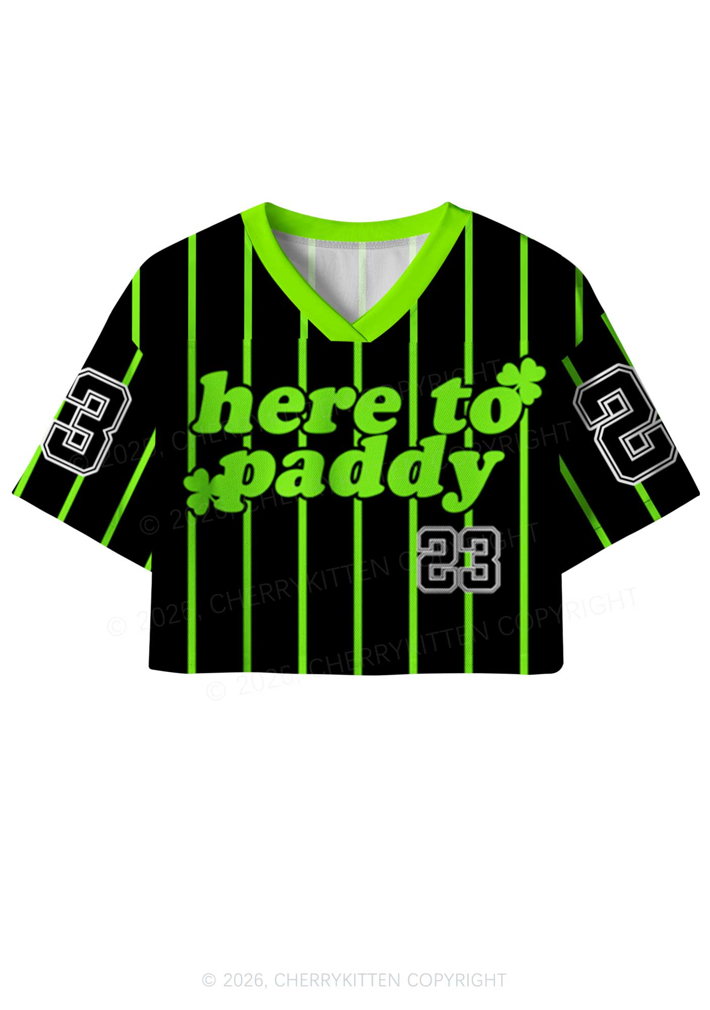 Custom Black Here To Paddy St Patricks Y2K Crop Sport Jersey Shirts Cherrykitten