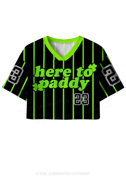 Custom Black Here To Paddy St Patricks Y2K Crop Sport Jersey Shirts Cherrykitten