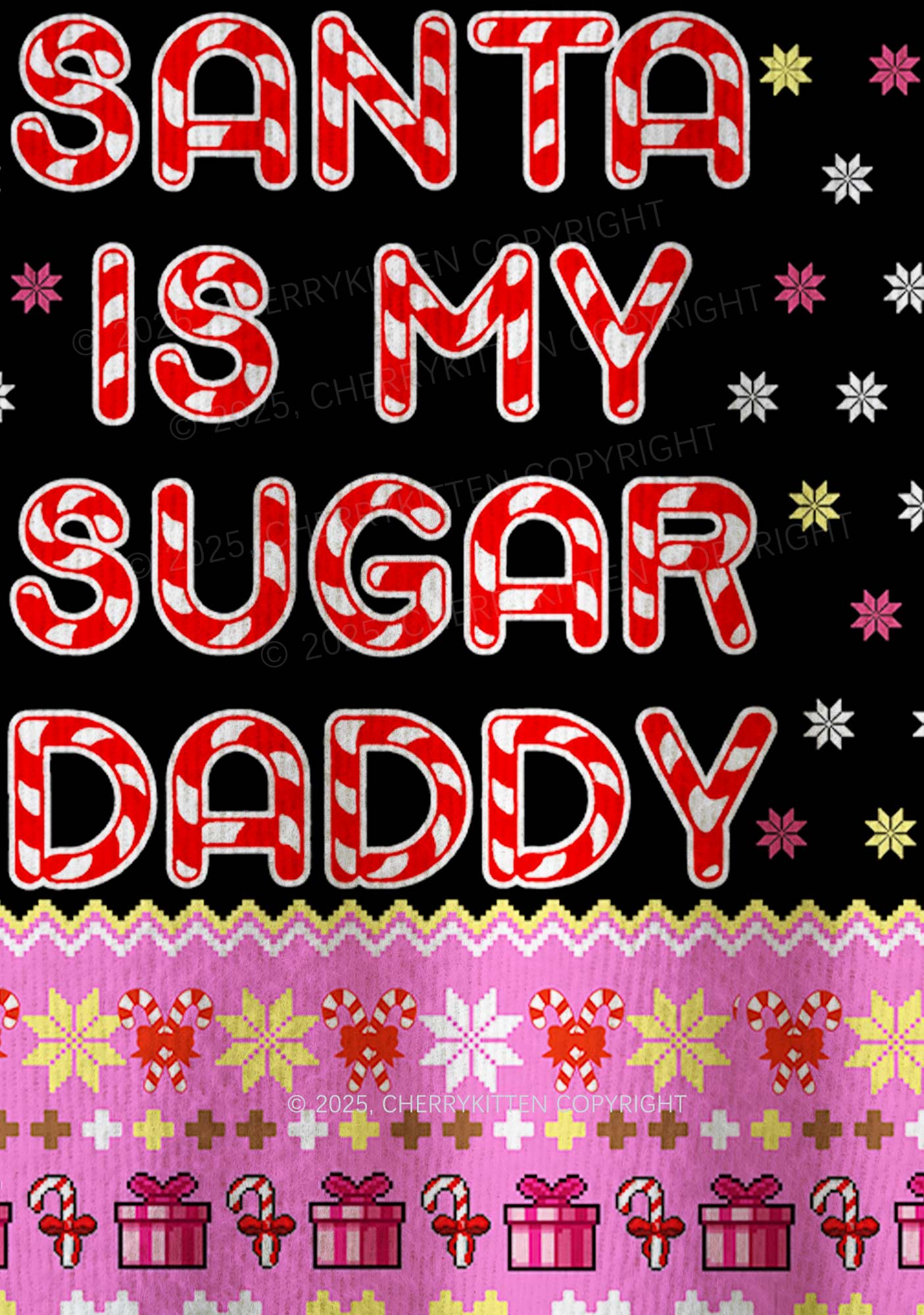 Santa My Sugar Daddy Y2K Christmas Knit Sweatshirt Cherrykitten