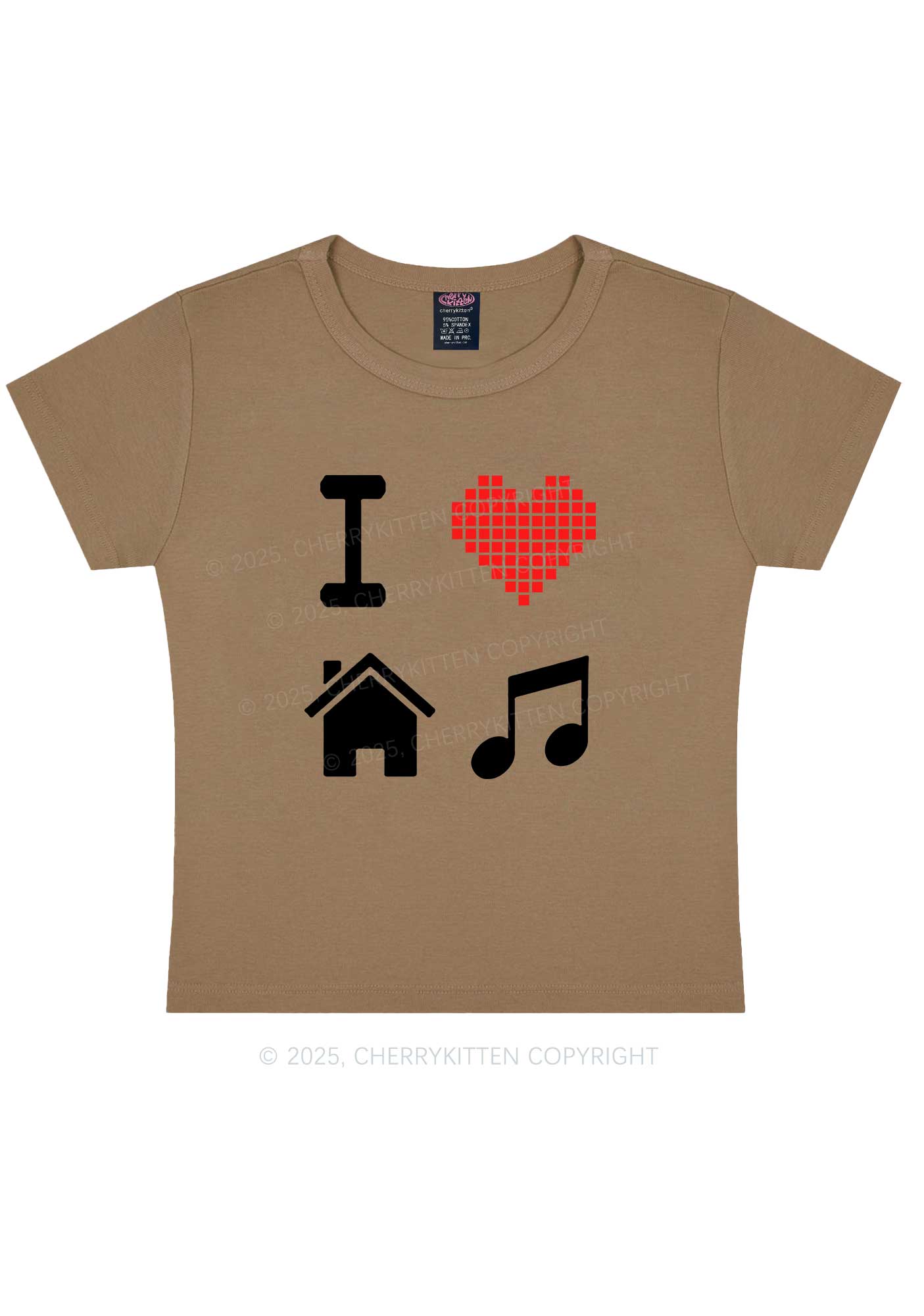 I Love House Music Y2K Baby Tee Cherrykitten