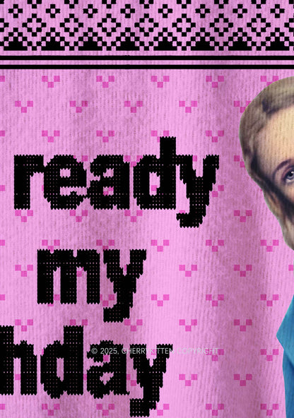 Jesus Birthday Y2K Christmas Knit Sweatshirt Cherrykitten