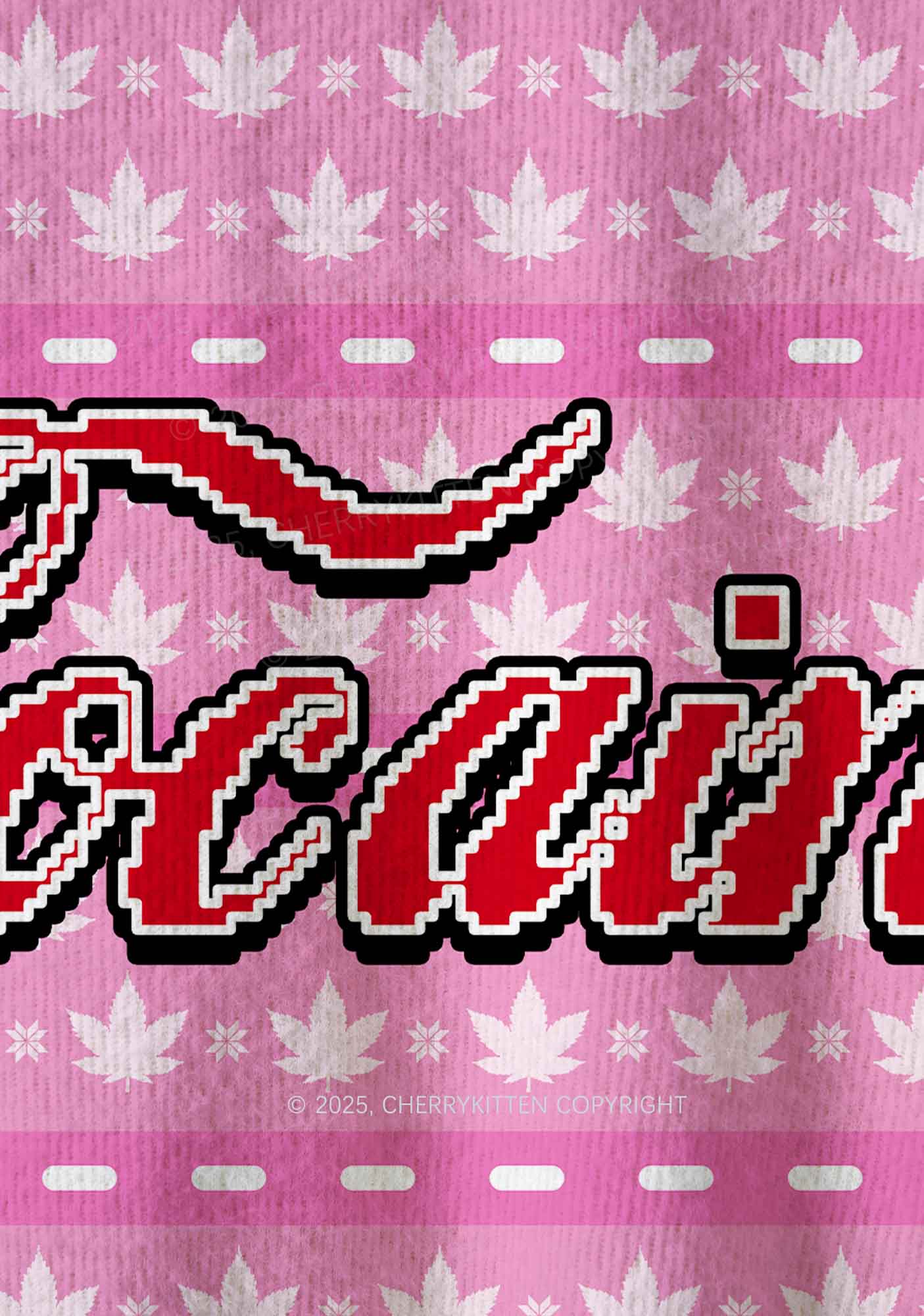 Pink Special Cola Y2K Christmas Knit Sweatshirt Cherrykitten