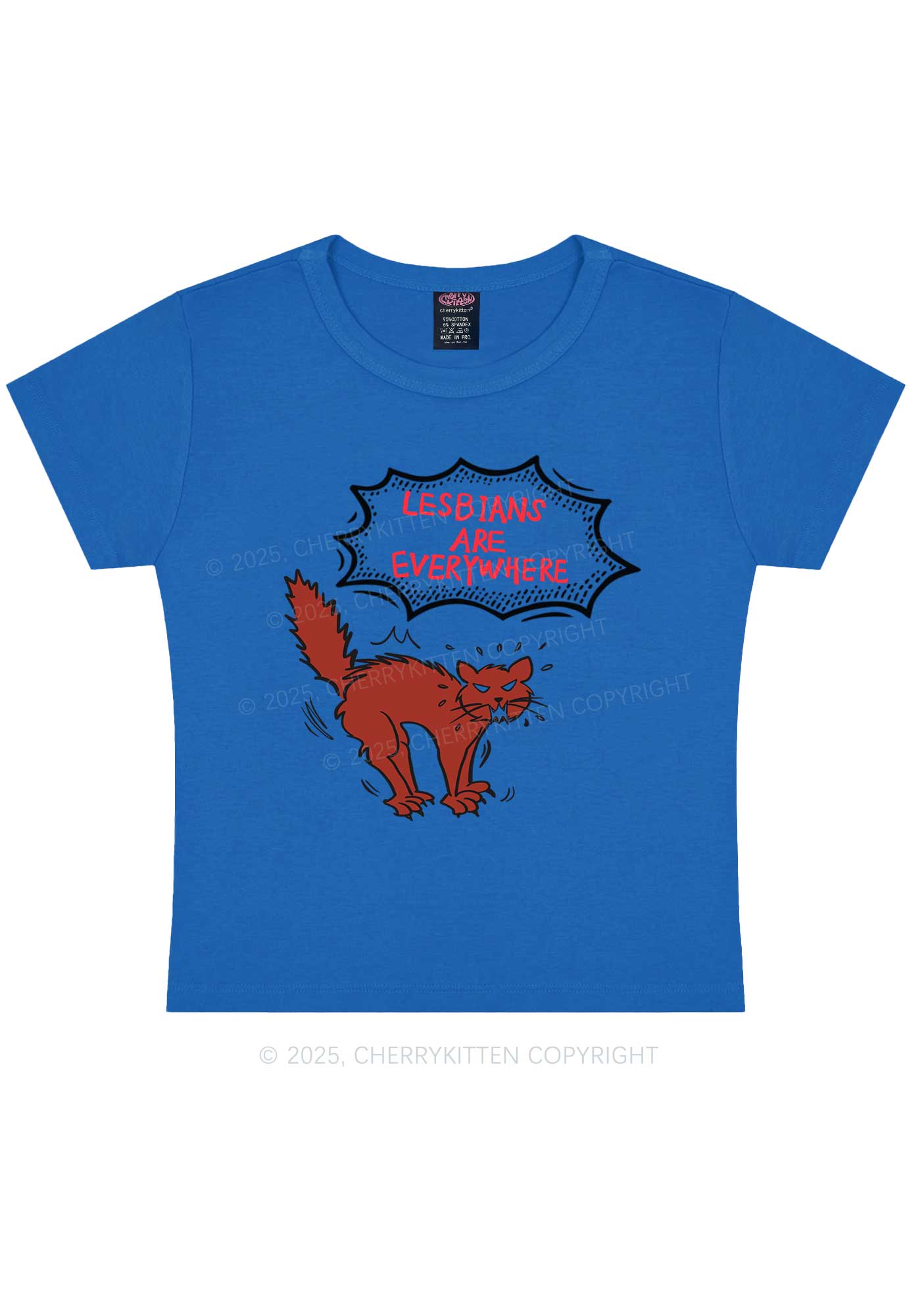 Lesbians Are Everywhere Y2K Baby Tee Cherrykitten