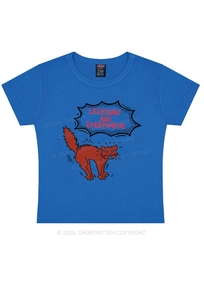 Lesbians Are Everywhere Y2K Baby Tee Cherrykitten