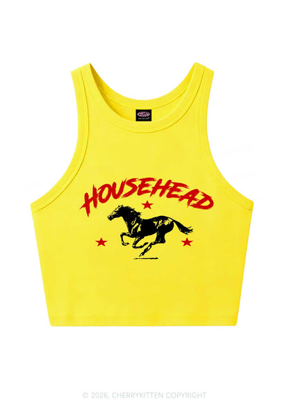Retro Star Househead Horse Y2K Crop Tank Top Cherrykitten