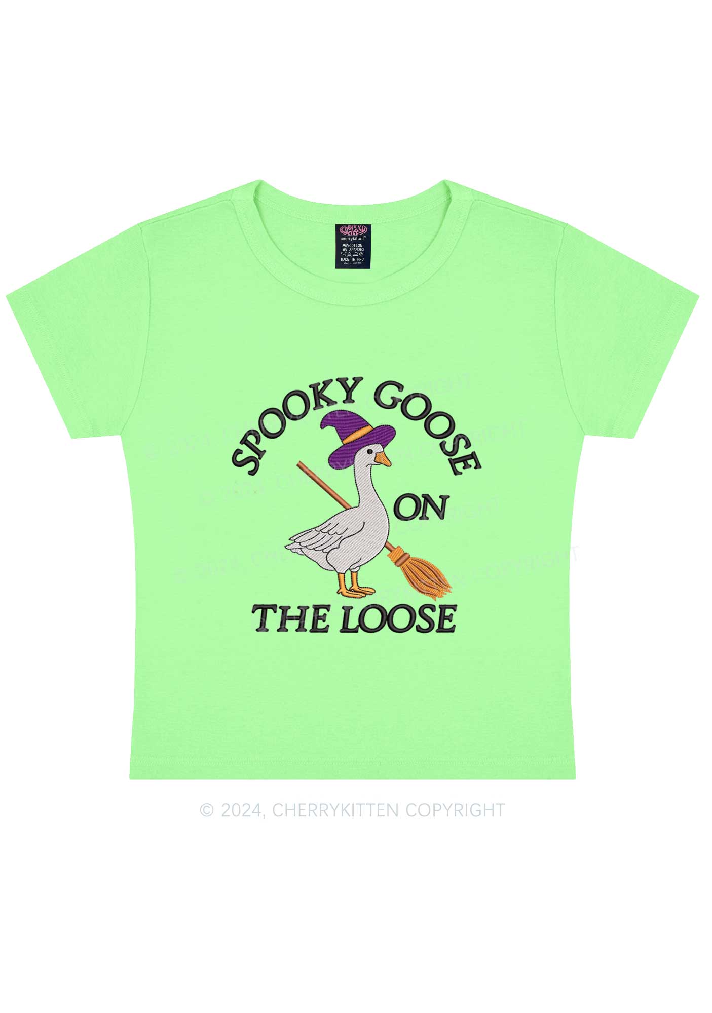 Halloween Spooky Goose Y2K Baby Tee Cherrykitten