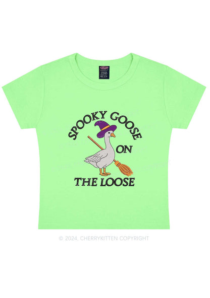 Halloween Spooky Goose Y2K Baby Tee Cherrykitten