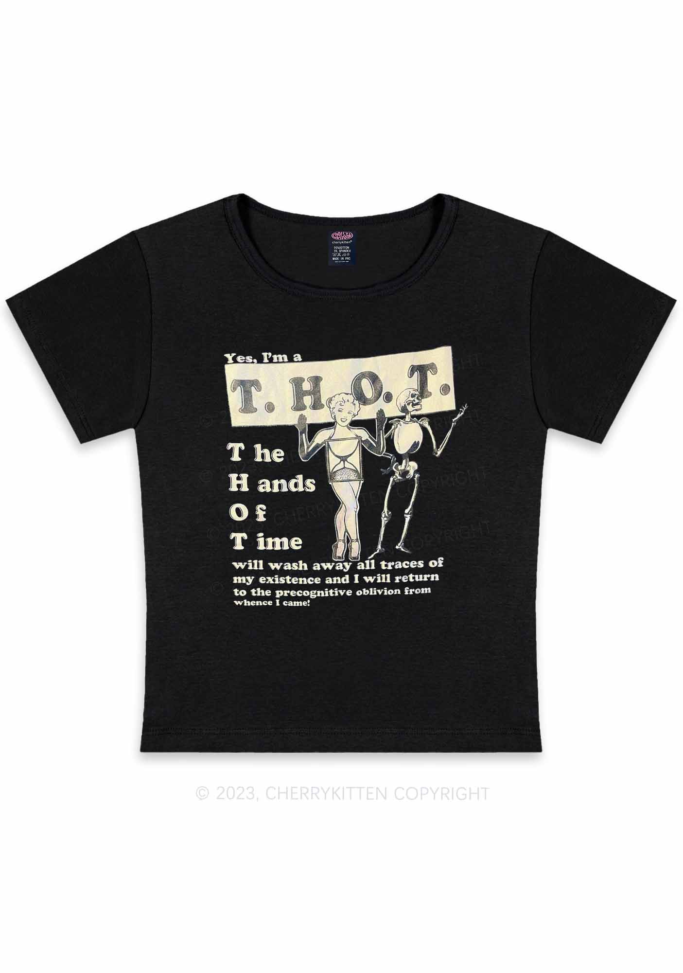 Curvy I'm A Thot Y2K Baby Tee Cherrykitten