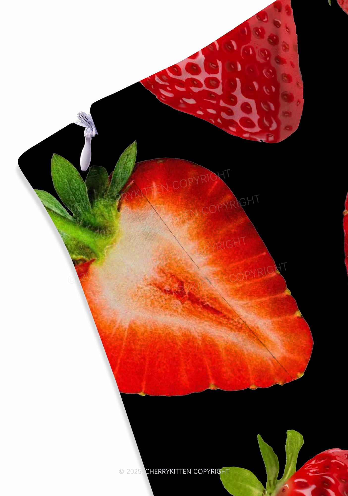 Black Strawberry Y2K Print Mini Skirt Cherrykitten