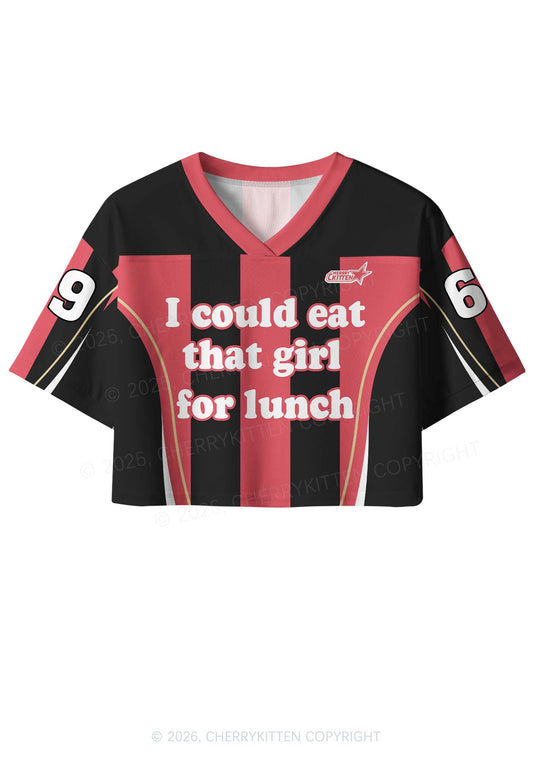 Eat That Girl For Lunch Pride Y2K Crop Sport Jersey Shirts Cherrykitten