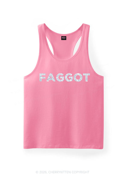 Glitter Faggot Pride Y2K Men Racerback Tank Top Cherrykitten