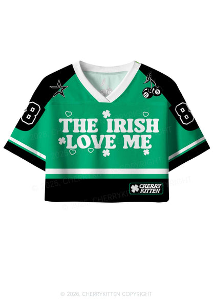 Custom The Irish Love Me St Patricks Y2K Crop Sport Jersey Shirts Cherrykitten