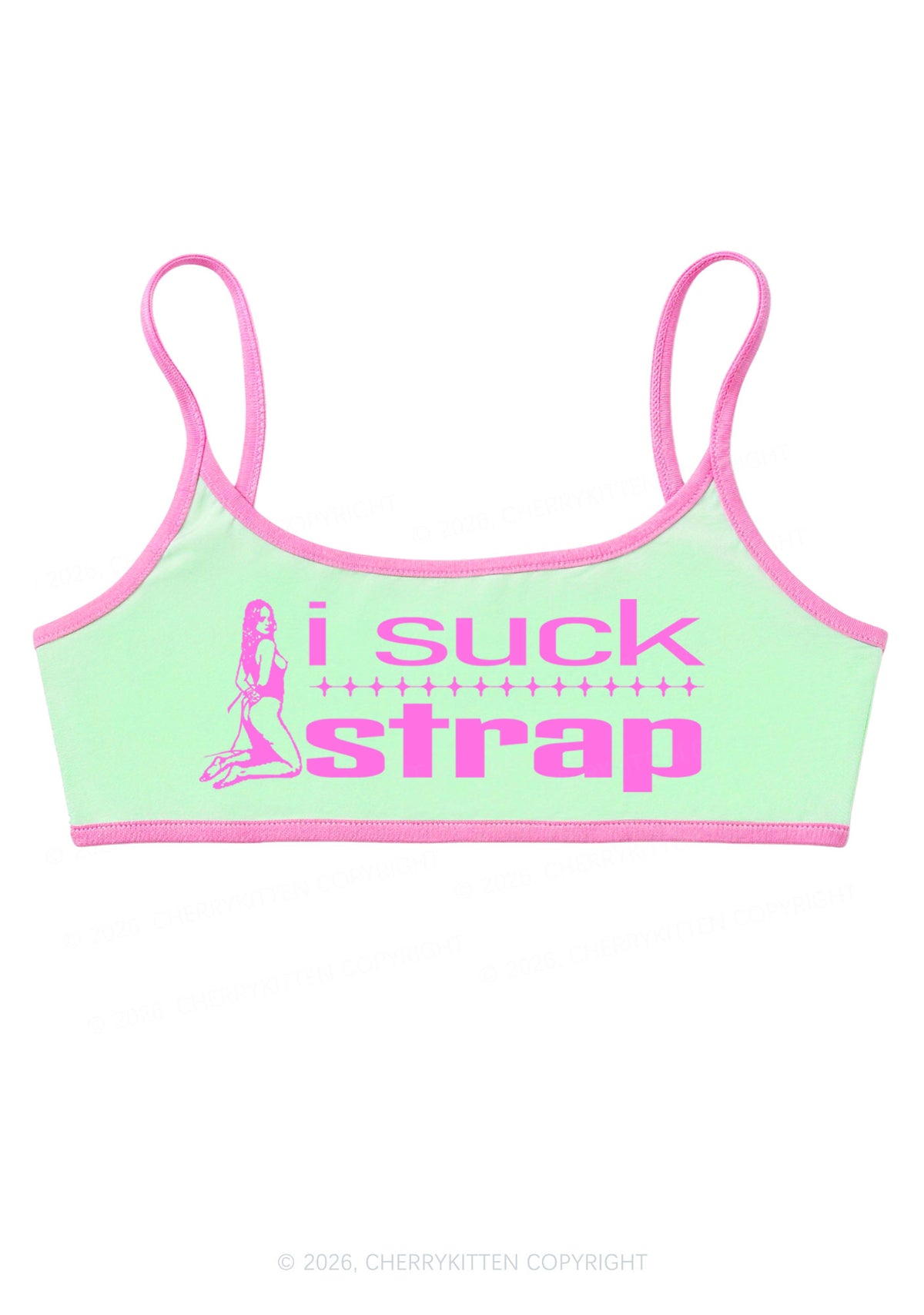 I Suck Strap Y2K Super Crop Cami Cherrykitten