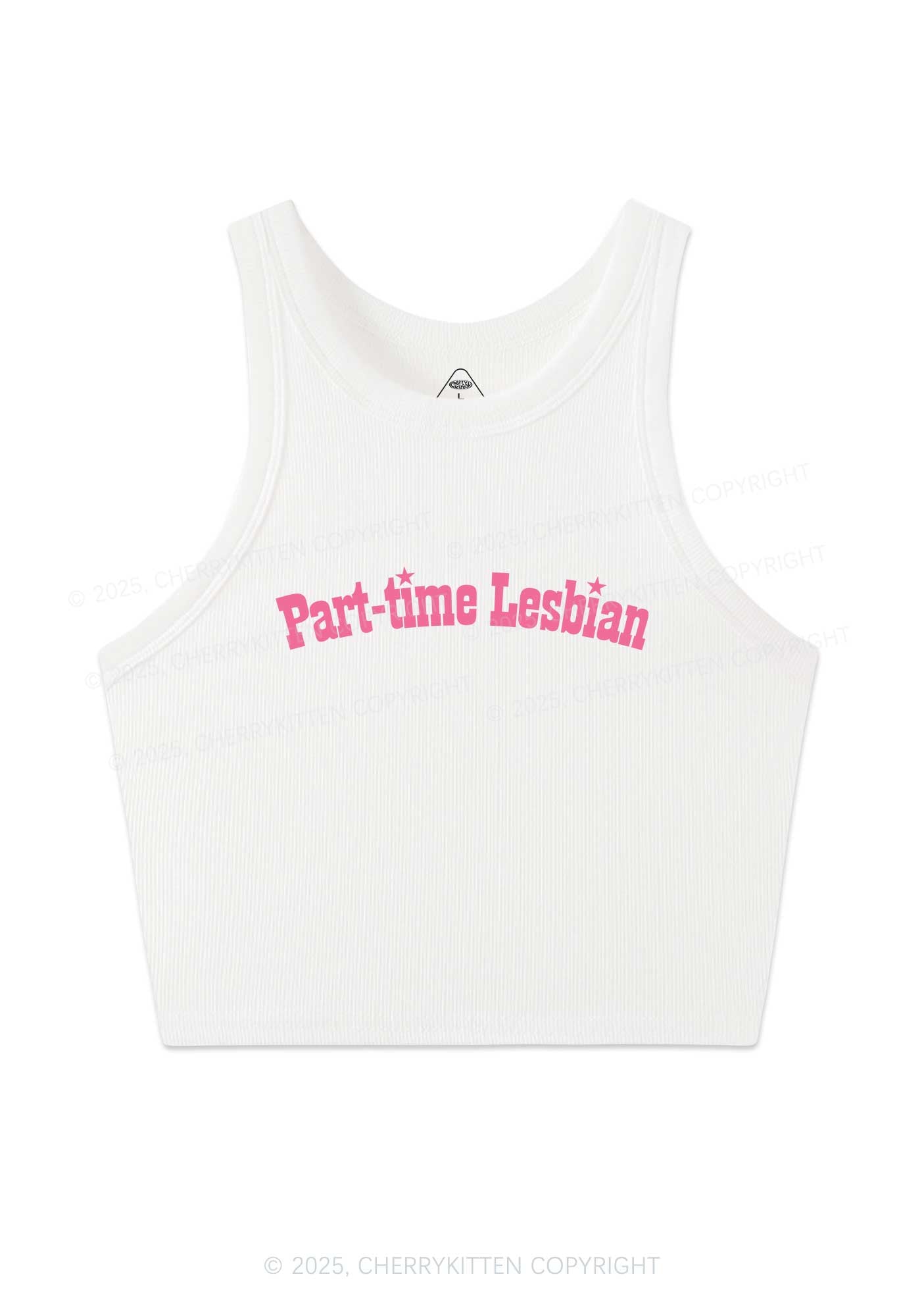 Part Time Lesbian Pride Y2K Crop Tank Top Cherrykitten