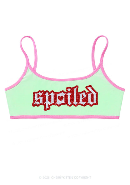 Glitter Stroke Spoiled Y2K Super Crop Cami Cherrykitten