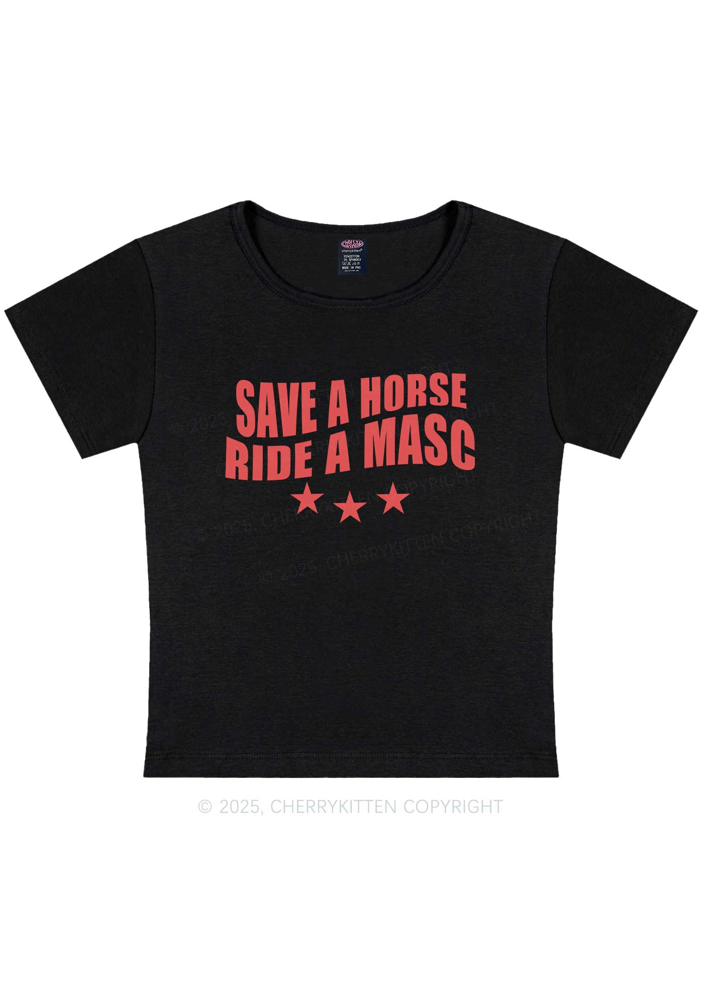 Ride A Masc Pride Y2K Baby Tee Cherrykitten