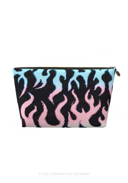 Trans Flame Pride Y2K Makeup Bag Cherrykitten