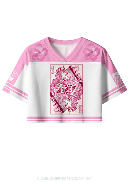 Lesbian Queen Pride Y2K Crop Sport Jersey Shirts Cherrykitten
