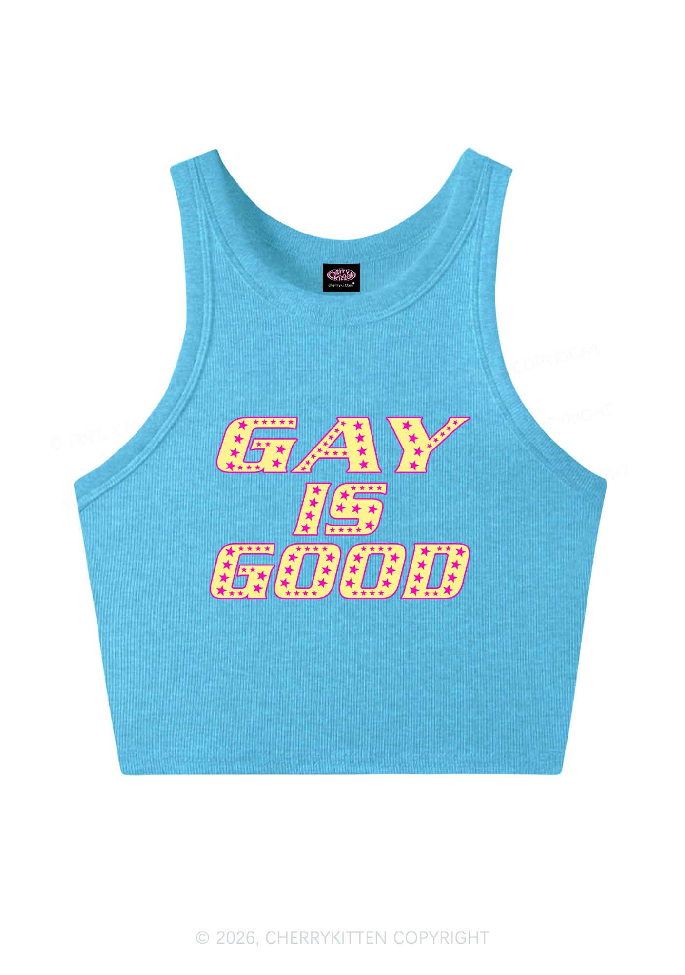 Gay Is Good Pride Y2K Crop Tank Top Cherrykitten