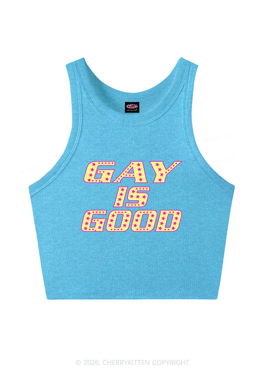 Gay Is Good Pride Y2K Crop Tank Top Cherrykitten