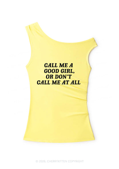 Call Me Good Girl Y2K Off Shoulder Tank Top Cherrykitten