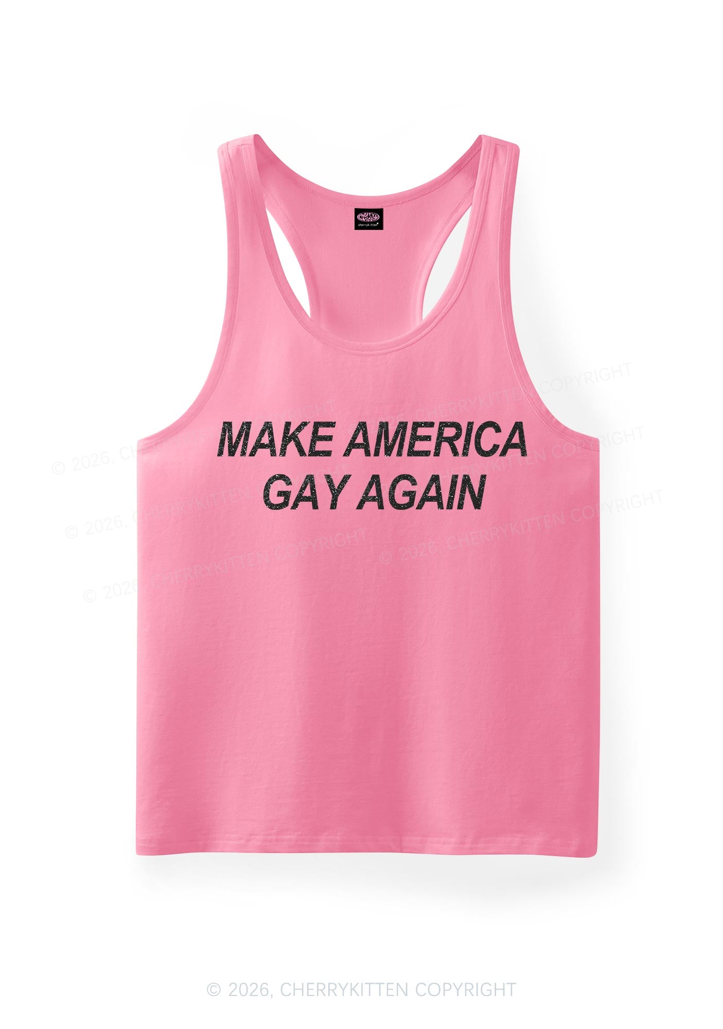 Make America Gay Again Pride Y2K Men Racerback Tank Top Cherrykitten