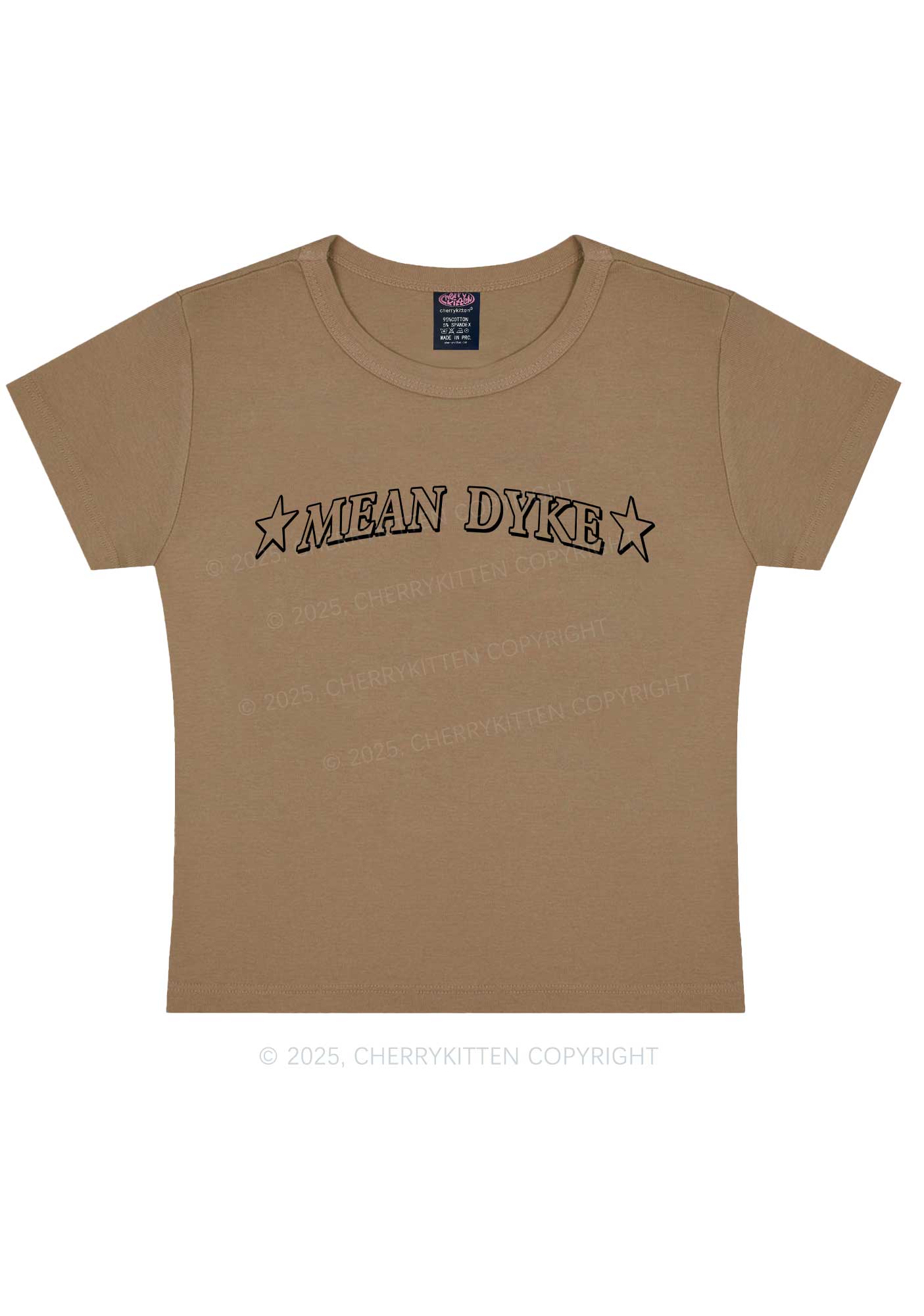 Mean Dyke Pride Y2K Baby Tee Cherrykitten