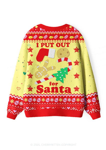 Put Out For Santa Y2K Christmas Cardigan Knit Sweatshirt Cherrykitten