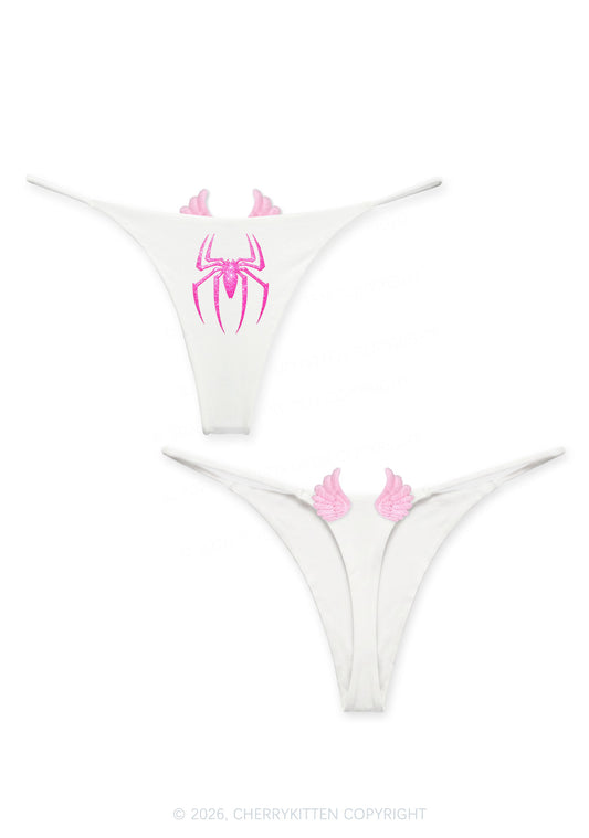 Halloween Glitter Spider Y2K Goth Angel Wings Bikini String Thong Cherrykitten