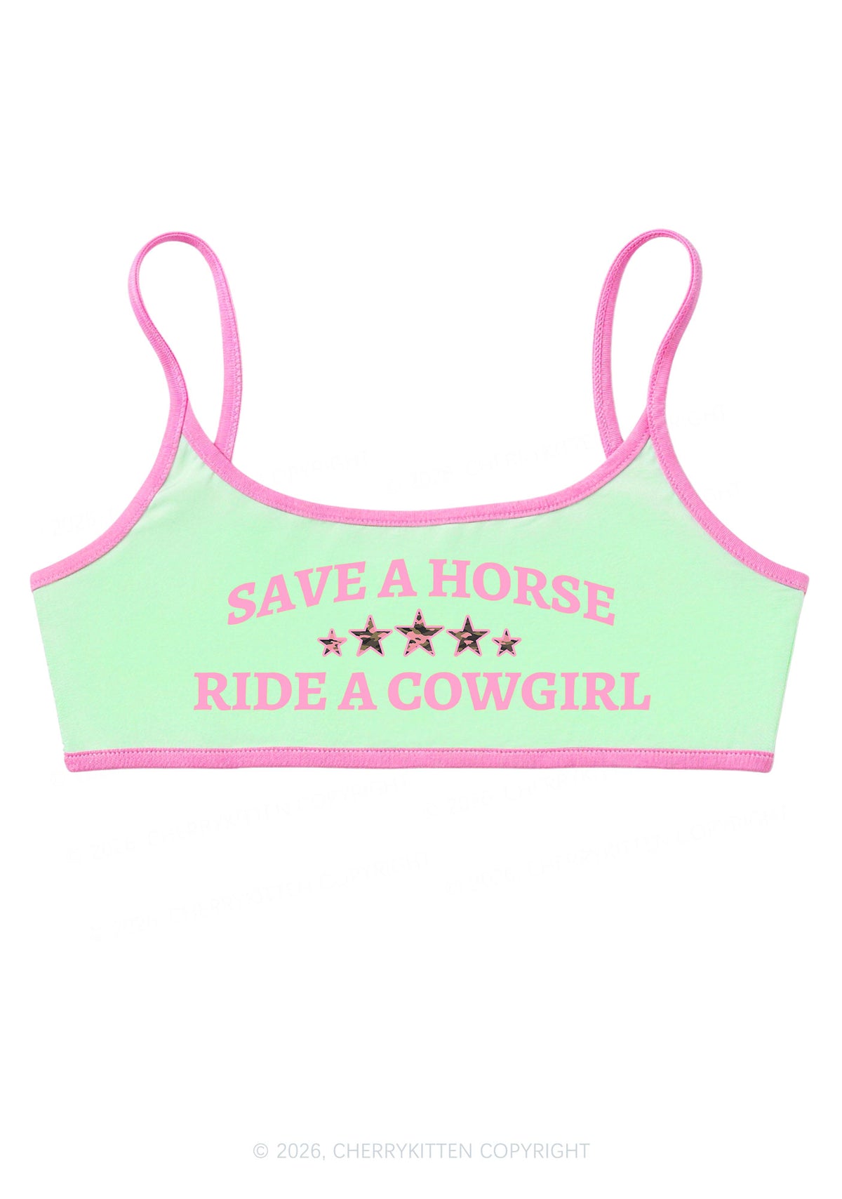 Ride A Cowgirl Stars Y2K Super Crop Cami Cherrykitten