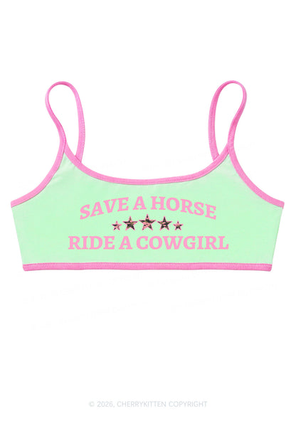 Ride A Cowgirl Stars Y2K Super Crop Cami Cherrykitten