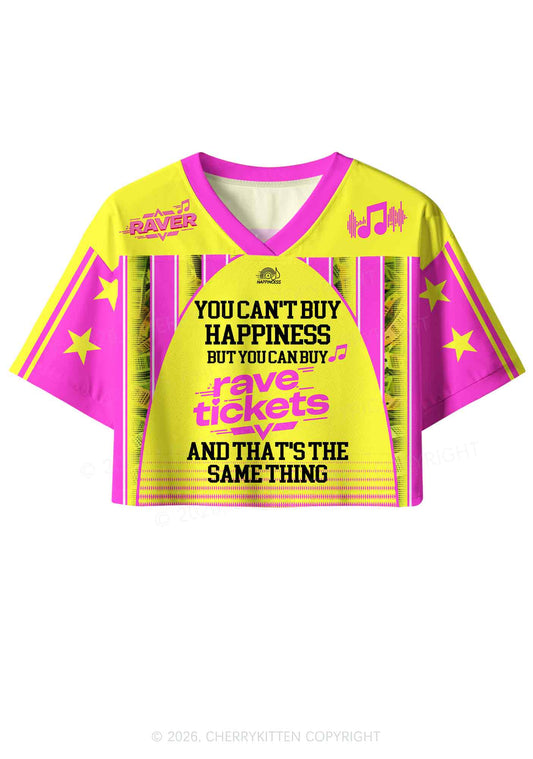 Rave Tickets Y2K Crop Sport Jersey Shirts Cherrykitten