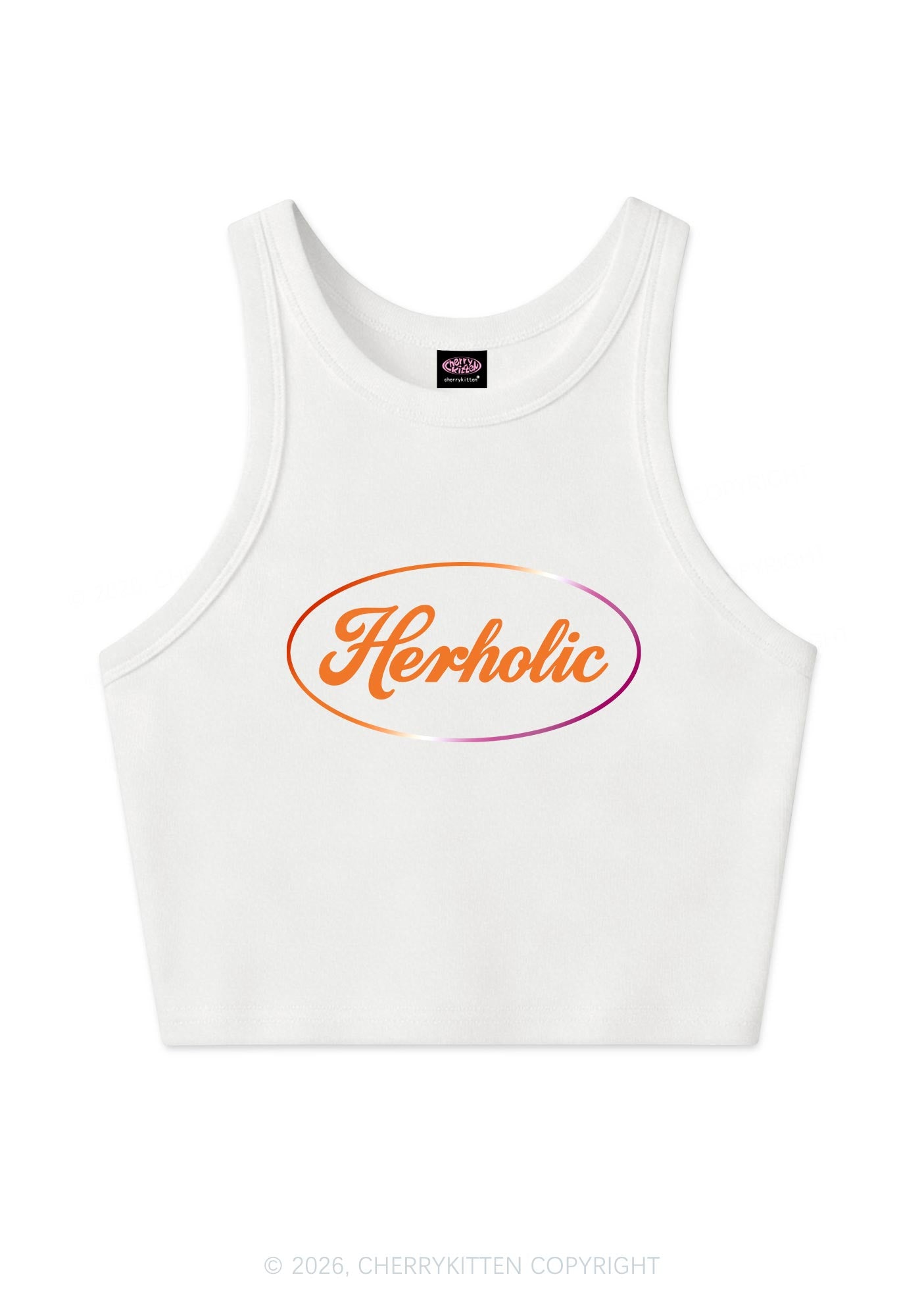 Herholic Lesbian Pride Y2K Crop Tank Top Cherrykitten