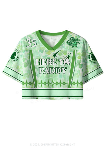 Custom Here To Paddy St Patricks Y2K Crop Sport Jersey Shirts Cherrykitten
