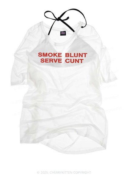 Smoke Blunt Y2K Sheer Boyfriend Tee Cherrykitten