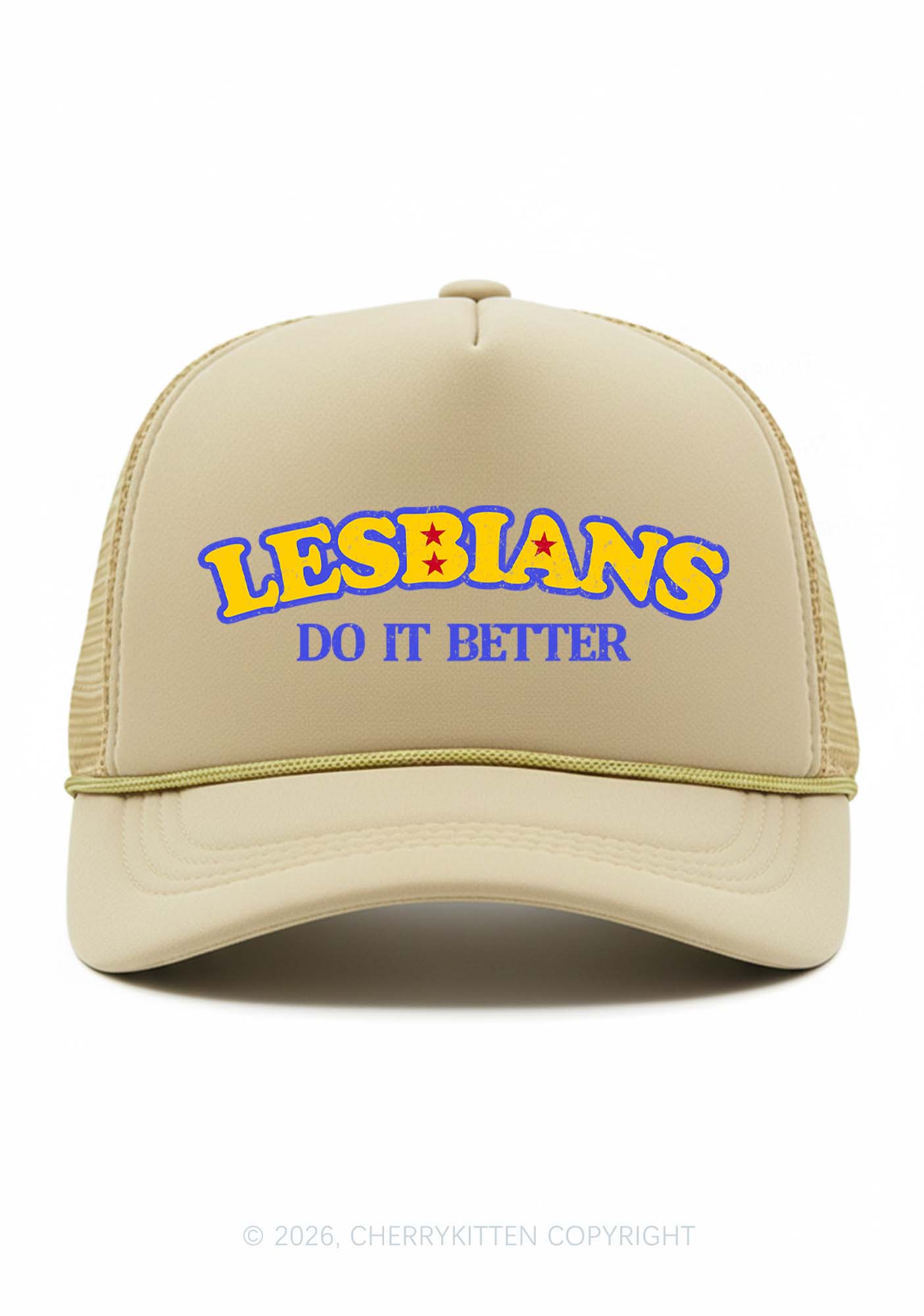Lesbians Do It Better Pride Y2K Trucker Hat Cherrykitten