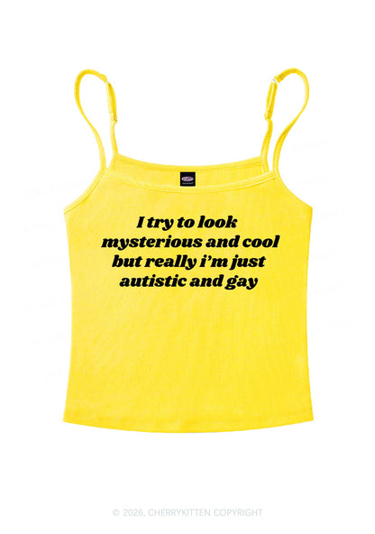 Im Just Autistic And Gay Pride Y2K Spaghetti Strap Cami Cherrykitten