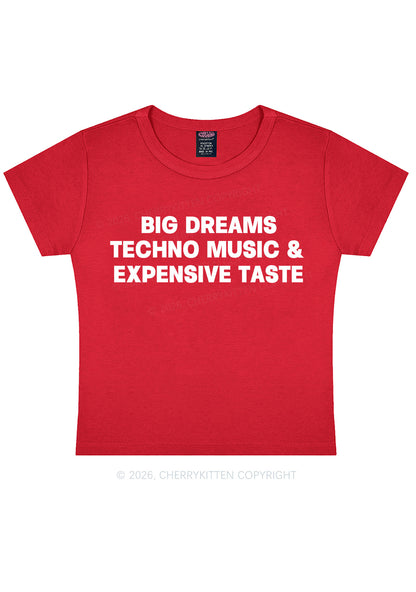Big Dreams Techno Music Y2K Baby Tee Cherrykitten