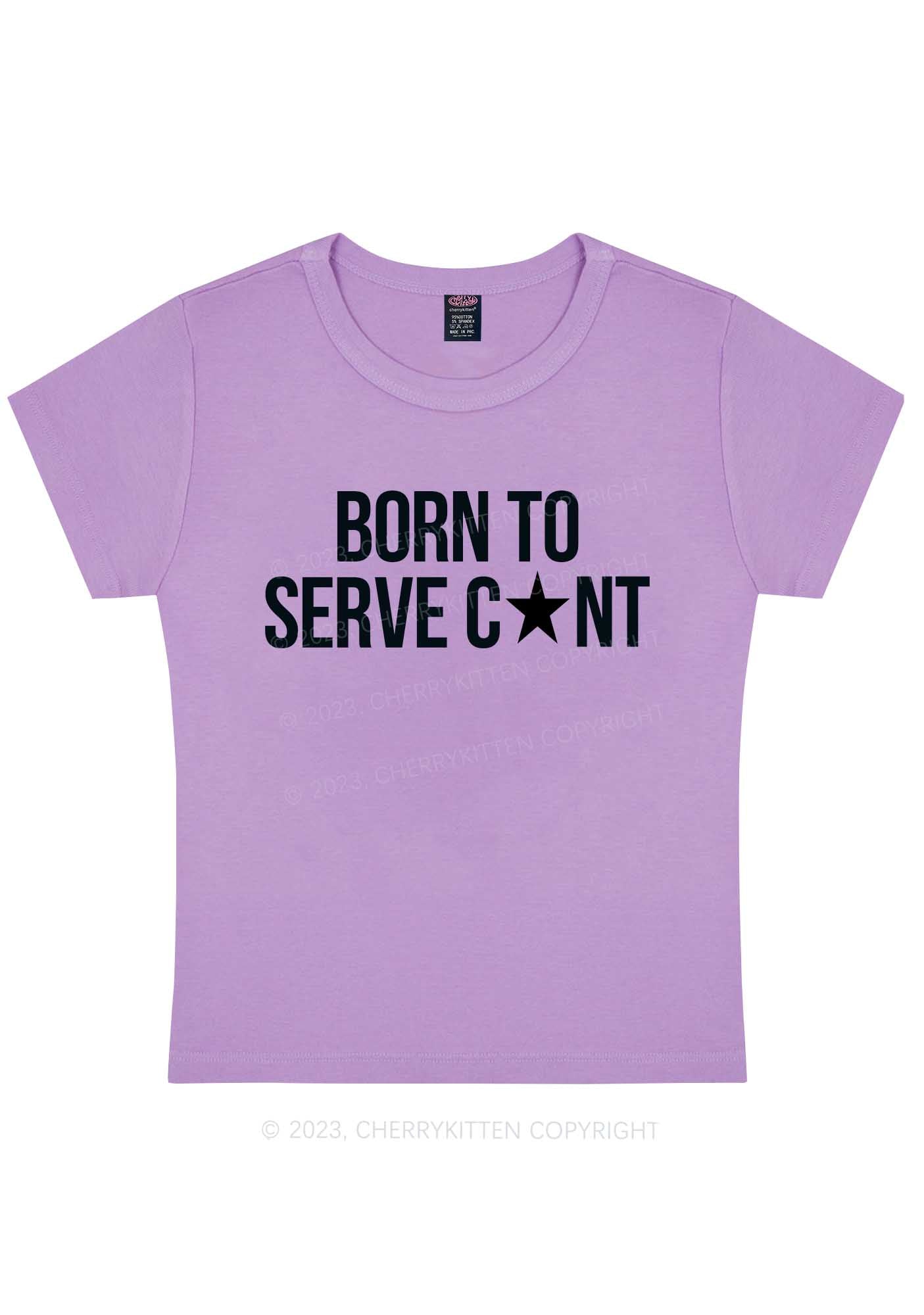 Curvy Born To Serve Cxxt Y2K Baby Tee Cherrykitten