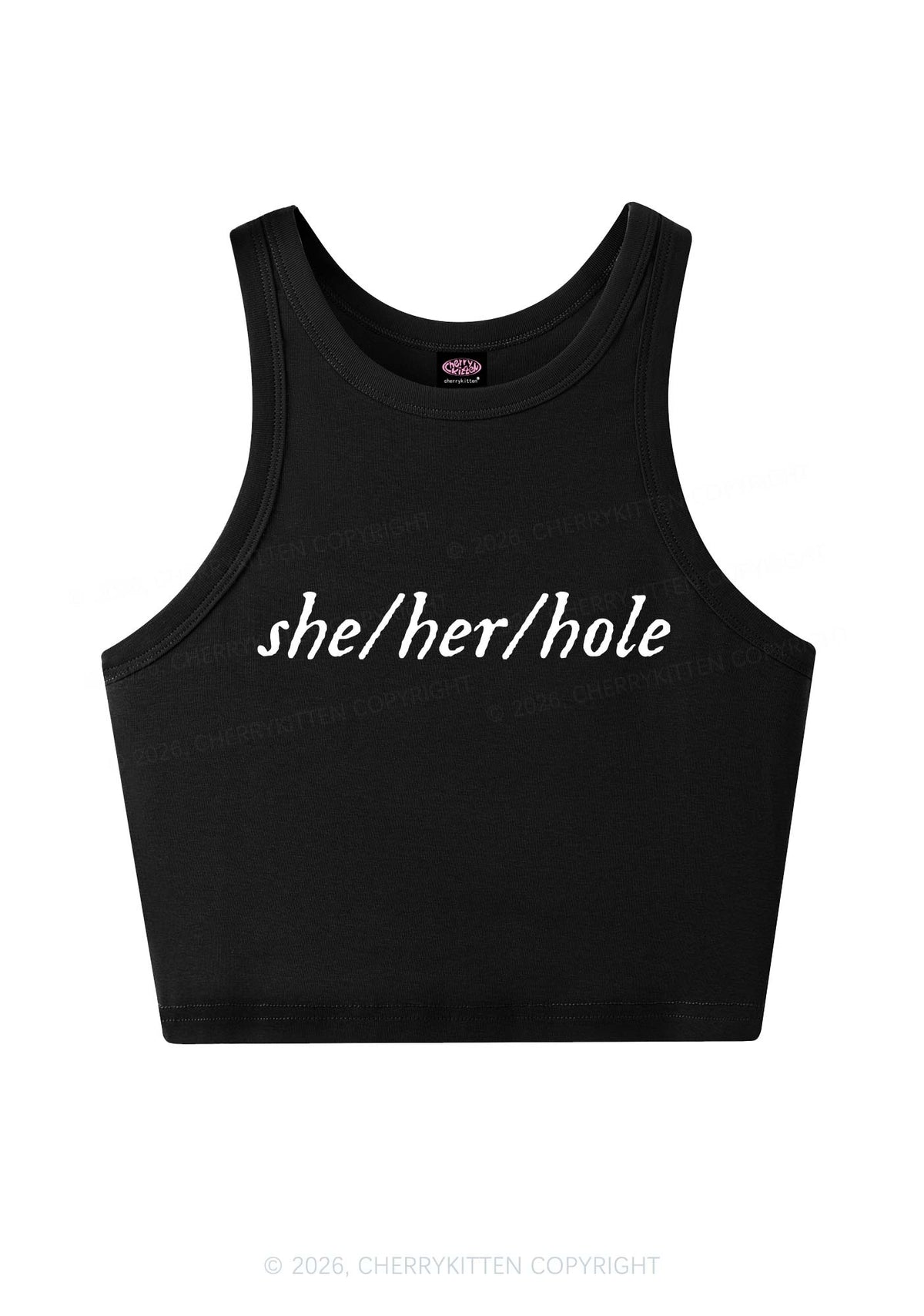 She Her Hole Pride Y2K Crop Tank Top Cherrykitten