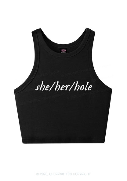 She Her Hole Pride Y2K Crop Tank Top Cherrykitten