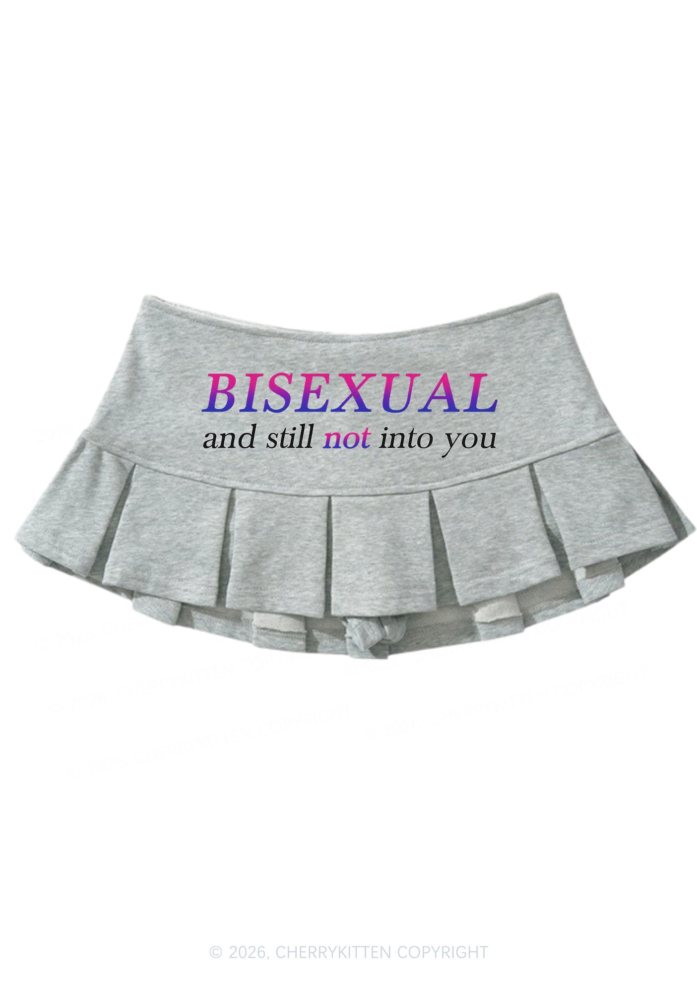 Bisexual And Still Not Into You Pride Y2K Mini Pleated Skirts Cherrykitten