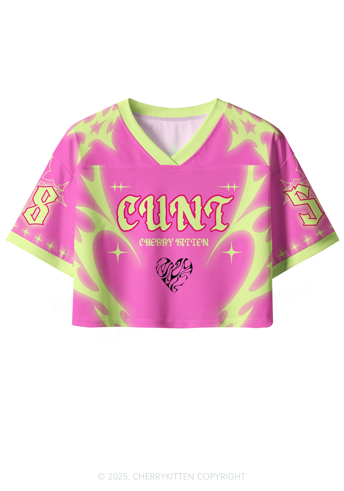 Custom Hot Pink Cxxt Y2K Crop Sport Jersey Shirts Cherrykitten