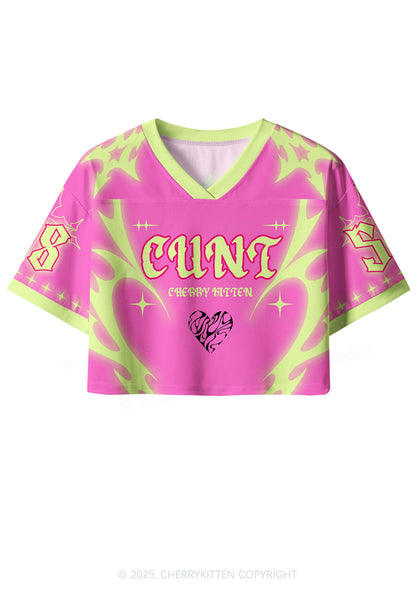 Custom Hot Pink Cxxt Y2K Crop Sport Jersey Shirts Cherrykitten