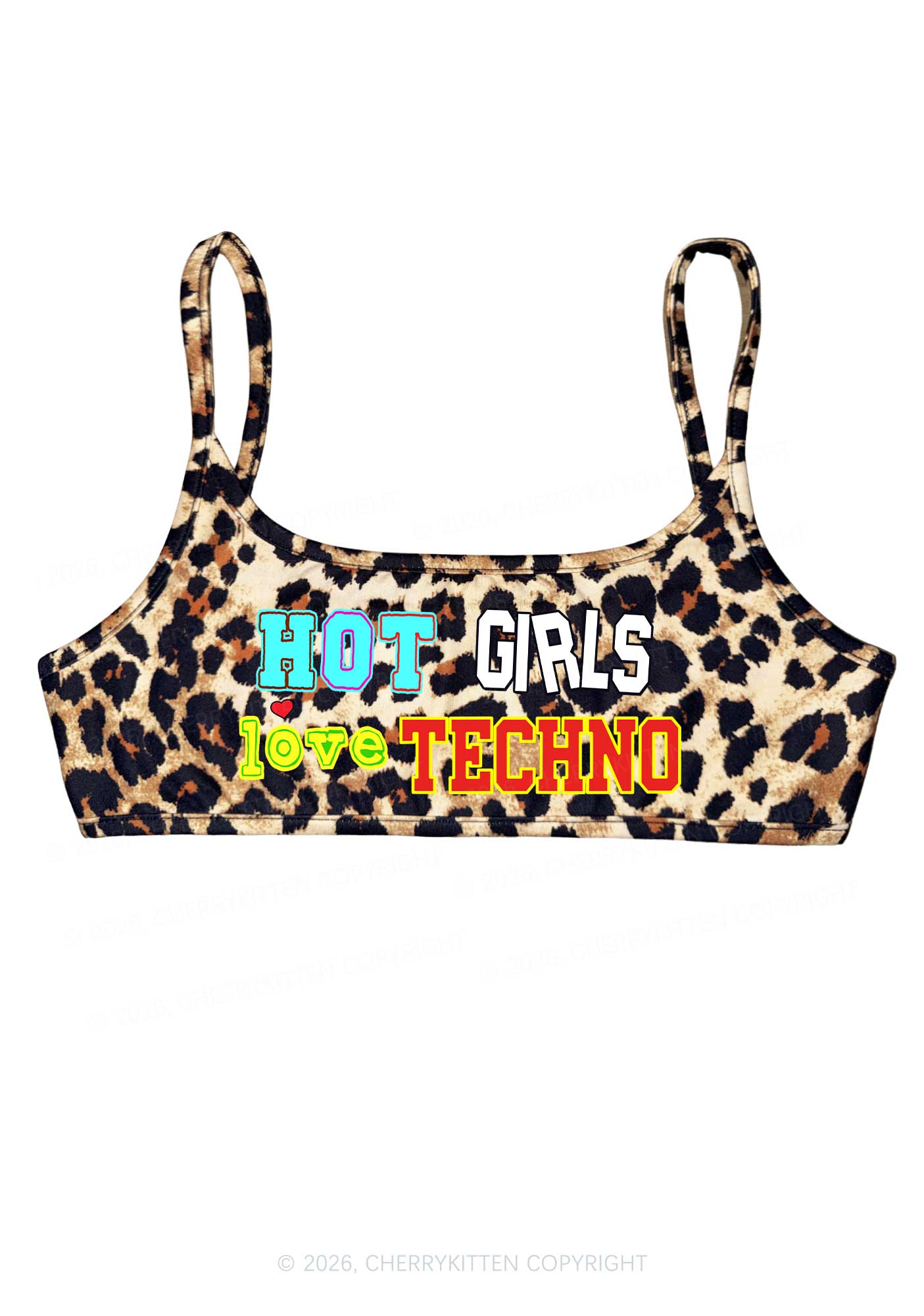 Hot Girls Love Techno Y2K Super Crop Cami Cherrykitten