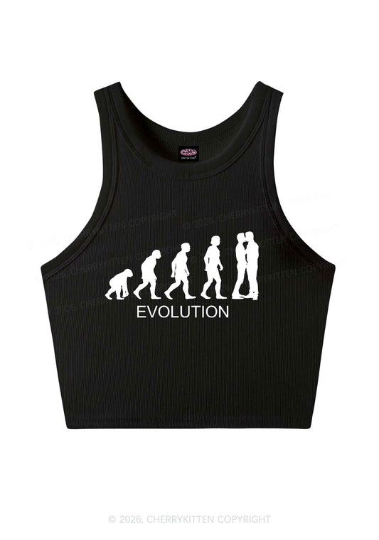 Gay Evolution Pride Y2K Crop Tank Top Cherrykitten