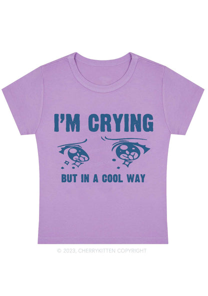 Curvy Crying In A Cool Way Baby Tee Cherrykitten