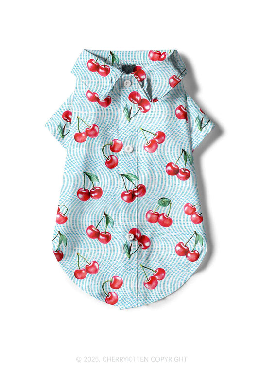 Blue Cherry Y2K Pet Shirts Cherrykitten