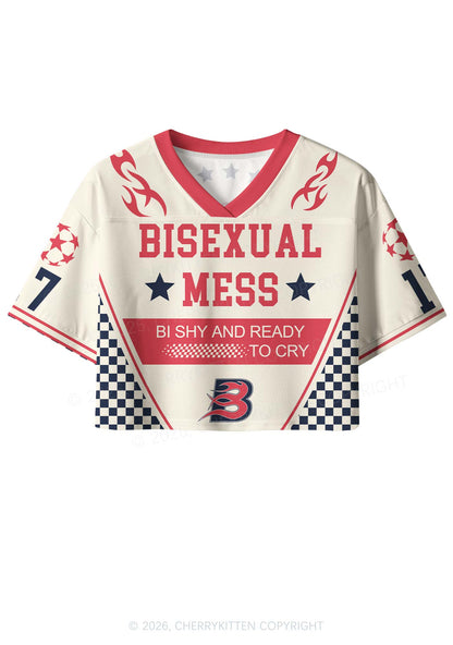 Bisexual Mess Pride Y2K Crop Sport Jersey Shirts Cherrykitten